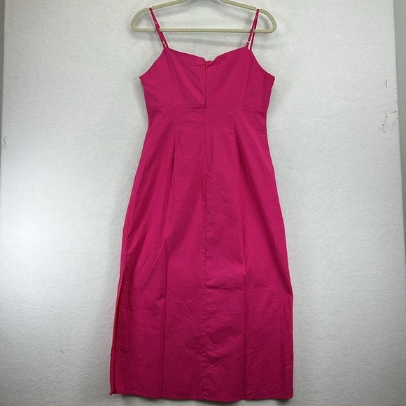 Lush Maxi Dress Sz L Fushia Spaghetti Straps
Front Tie/Bow Side Slit Like New - Picture 5 of 8